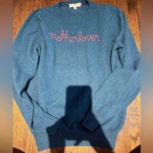 Lingua Franca size medium teal mother lover sweater